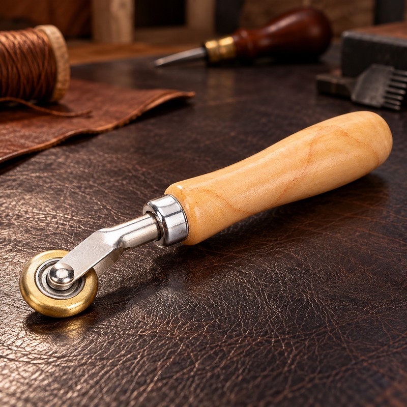 6mm Brass Corner Seam Roller with Wooden Handle