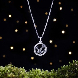 Sterling Silver Scottish Thistle - SMALL, Double Sided - (Charm Only or Necklace)
