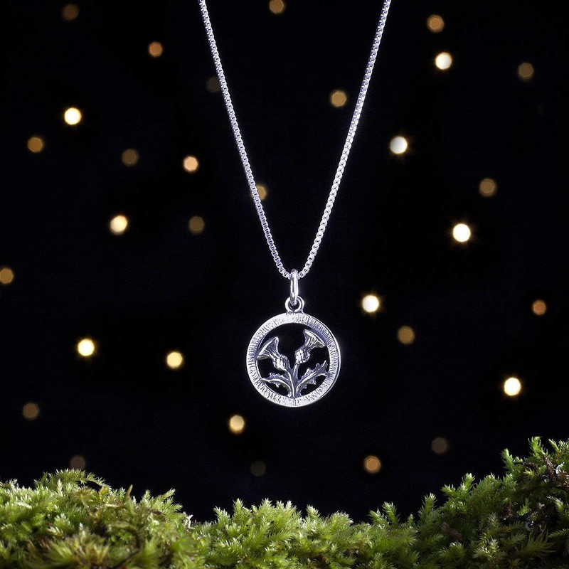Sterling Silver Scottish Thistle - SMALL, Double Sided - (Charm