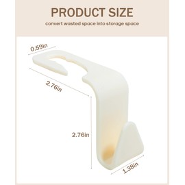 bylikeho 4 Pack Car Organizer,Car Seat Headrest Hook,Car Accessories Auto Seat Hook Hangers Storage Organizer,Car Hooks Back Seat Hangers,Universal Car Storage Organizer (Beige)