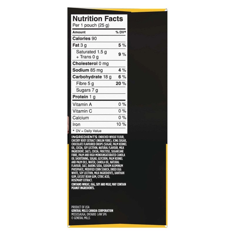 General Mills Fibre 1 Chocolatey Fudge Brownies, 5-Count, 125g/4.4oz., {Imported