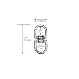 LABEN Stainless Steel Key Ring Keychain Rotatable Connector 2pcs, Anti Tangle 360° Rotate Key Linker for Carabiner & Split Ring