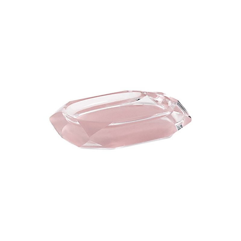 Gedy Chanelle Soap Dish, Resin, Pink, 7.8 x 12 x