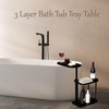 MOYUXIAO 3 Layer Bath Tub Tray Table,Bathtub Trays,Height Adjustable Bathtub