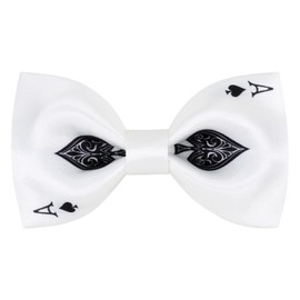 CHEIVEMENG Men's Poker Bow Tie Satin Silk Pre-tied Solid Bow Ties for Men with Gift Box