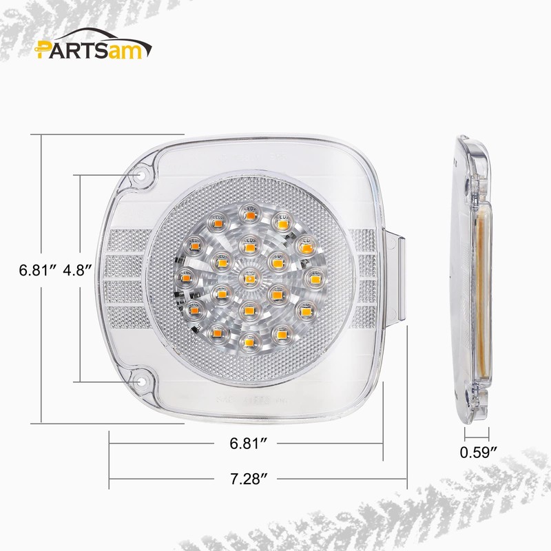 Partsam Pair 19 Amber LED Front Turn Signal Lights Corner