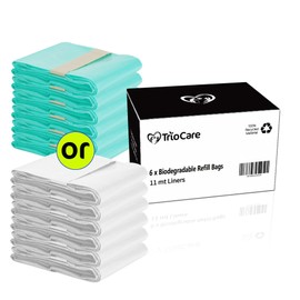 TrioCare - 6 Pack Diaper Refill Liners Bags - Hold Up To 3528 Count Diapers - Disposable Biodegradable Diaper Pail Liners – Adult Senior Baby Smell Odor Locking Blocking Eliminator Bags