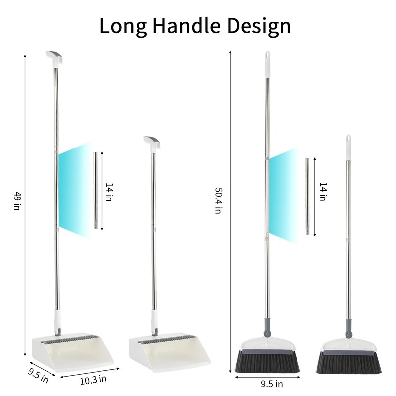 Broom with Dustpan Combo Set, 2 in 1 Broom and