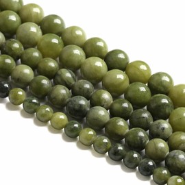 120 abalorio sueltas de jade verde chino de piedra natural de 6 mm para hacer joyas, pulseras y collares
