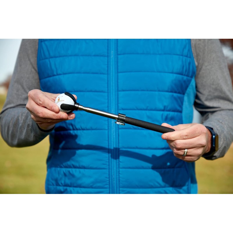 Compact Stainless Steel Telescopic Golf Ball Retriever and Grabber with