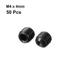 uxcell 50Pcs Black M4 x 4mm Alloy Steel Hex Socket