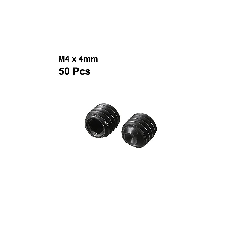 uxcell 50Pcs Black M4 x 4mm Alloy Steel Hex Socket