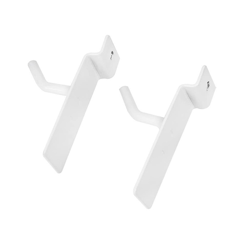1" Slatwall Hook Panel Display Hooks, 1/4" Thickness Metal, White