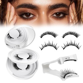 Ginani Magnetic Eyelashes,Magnetic Eyelashes with Applicator Reusable Magnetic Lashes No Glue Needed Magnetic Eyelashes without Eyeliner Natural Look Magnetic Eyelashes Magnetic Lashes