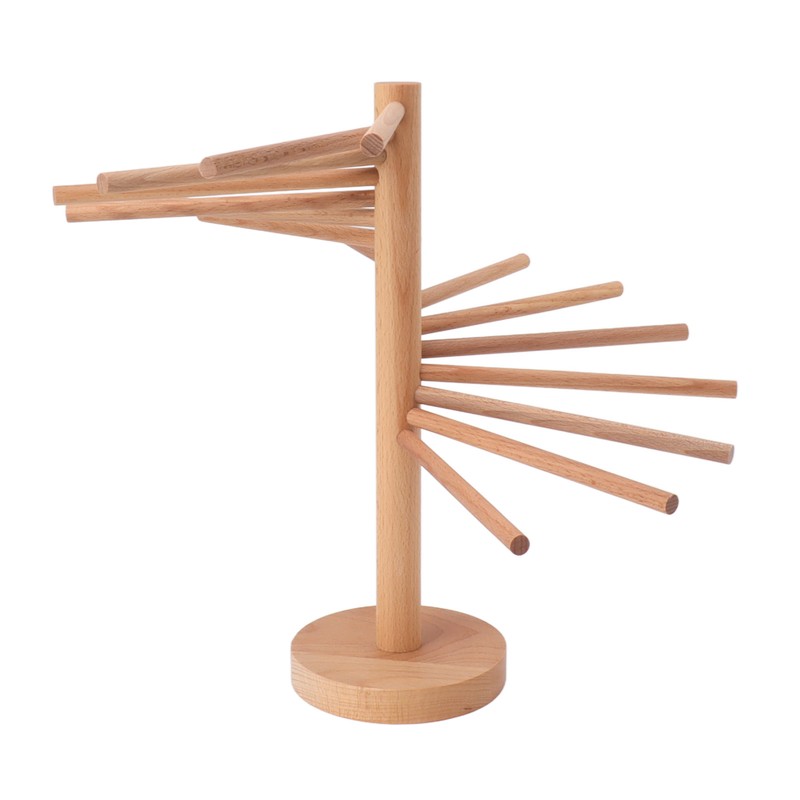 Collapsible Pasta Drying Rack 18 Bars Wooden Spaghetti Stand Dryer