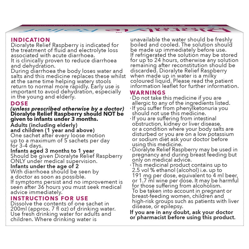 Dioralyte Relief Oral Rehydration Therapy - Raspberry Flavour - 6