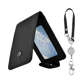 Yeepan Commuter Pass Case, Pass Holder, Reel Included, Nylon Card Case, For Commuting to Work or School, IC Card Case with Strap, 3 Sides, 4 IC Cards, Butterfly Type, Unisex, Ultra Thin and