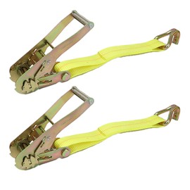 Boxer 2IN. x 1FT. Twin J Hook Ratchet Replacement End 2 Pack, Made for Heavy Duty 1 to 2 in. Ratchet Straps, for Flatbed Trucks and Trailers 10,000 LBS