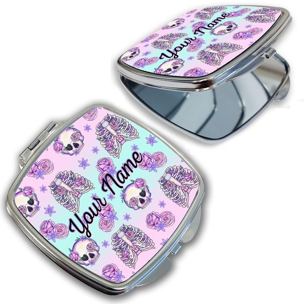 Bleu Reign Compact Personalized Pocket Mirror – Custom Name Halloween