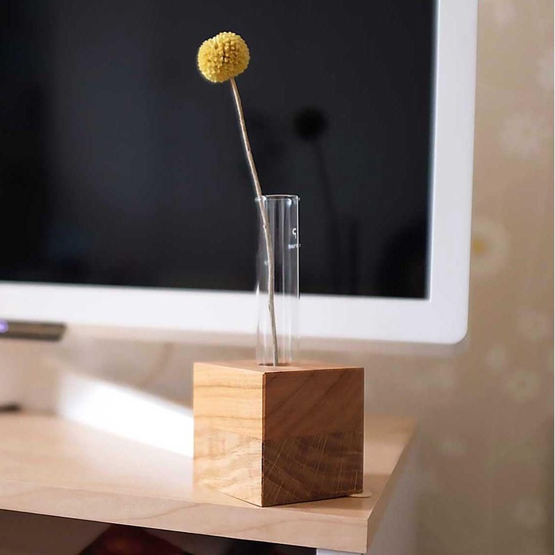 Newie Hida-no-Mori Small Tree Vase MOKURIN Wooden Flower Base, Vase,