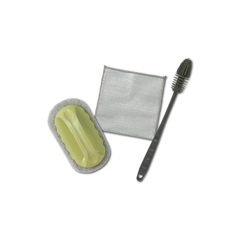 Remark 3-in-1 Cleaning Sponge, Brush & Cloth Set, Kitchen Sponge,
