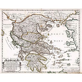Historic Map - World Atlas - 1705 Ancient Greece. - Vintage Wall Art - 44in x 35in