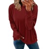 KISSMODA Womens Casual Long Sleeve Tops Corduroy Sweatshirt Loose Fit