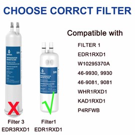 Refrigerator Water Filter Compatible with Everydrop® Filter 1, EDR1RXD1, W10295370A, WHR1RXD1, P8RFWB2L, W10295370, EDR1RXD1B, P4RFWB, Kenmore® 46-9081, 46-9930, 3Pack