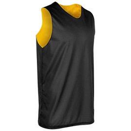 CHAMPRO Men's Standard Zone Reversible Basketball Jersey, Black, Gold, Adult Large