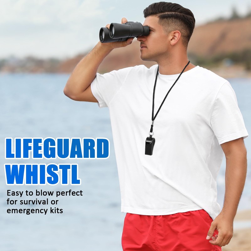 Flutesan 48 Pcs 48 Pcs Plastic Whistles Bulk with Lanyard