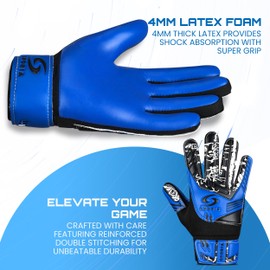 SPORIA Youth Goalie Gloves (Fluo Blue, 5)