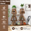 Costway 5-Tier Wood Plant Stand 10 Pots Plant Display Rack