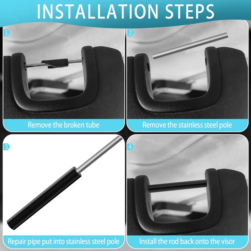 6 Pack Sun Visor Repair Kit for -Jeep Wrangler, JK