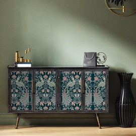 Livelynine Green Wallpaper with Birds Peel and Stick Vintage Floral Wall Paper Prepasted Antique Victorian Contact Paper for Furniture 17.5x78.8" Retro Botanical Dark Academia Removable Pink Flower