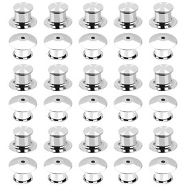 Metal Locking Pin Backs, 30 Pcs Keepers Locking Clasp for Uniform Badges, Hat, Jewelry Making (Silver)