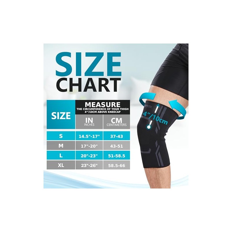Bodyprox Knee Compression Sleeve for Men and Women (2 Pack),