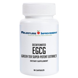 Relentless Improvement EGCG Green Tea Extract 90 Capsules 670mg Extract Per Capsule Standardized to High Potency 98%+Polyphenols 60% EgCG Very Low Caffeine Gentle On Digestive System