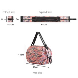 JUVEL Foldable Shopping Bags, Reusable Shopping Bag, Practical Shopping Bag, Polyester, Durable, Washable, Large Capacity, for Shopping, Home, Travel, Outdoor, Camping, Black leopard