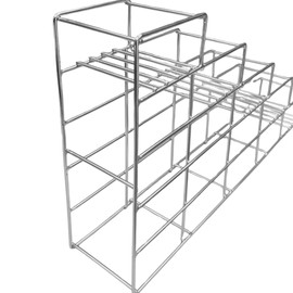 Rattleware 5 Slot Stainless Steel Syrup Bottle Rack Heavy-Duty Organizer for Coffee Bars Baristas Kitchen Storage Shelf Dispenser Holder Countertop Rack for Syrup Bottles Condiments