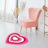 JarThenaAMCS Valentine's Day Bath Rug Red Pink Heart Shape Tufted