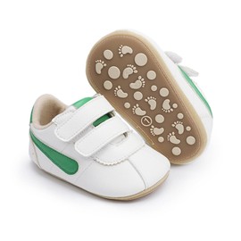 GAISUMMI Baby Boys Girls Sneakers PU Leather Newborn Moccasins Non-Slip Rubber Sole Toddler Prewalkers High Top Ankle Infant Crib Shoes(A08/Green,12-18 Months)