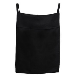 HSOFTIFY 100% Pure Linen Hanging Laundry Bag with Bottom Zipper, Over The Door Laundry Hamper Space Saving Hampers for Dirty Clothes Home Travel, 19.7x27.5inches,Black