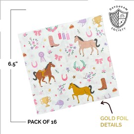 Pony Tales Large Napkins - Cowgirl Napkins - Disposable Napkins - Pack of 16 - Cowgirl Print Napkins - Cowgirl Theme - Cowgirl Birthday - Birthday Party