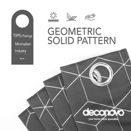 Deconovo Blackout Curtain Room Darkening Thermal Insulated Curtains Grommet Silver Diamond Foil Print Window Curtain for Bedroom Light Grey 52x84 Inch 2 Panels