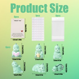 6 Pcs Pocket Hug, Pocket Hug Gift for Friends, DIY Dinosaur Pocket Hug Cards with Bags and Dot Stickers, Emotional Support Gift for Anxiety Relief, Long Distance Relationship, Back to School