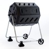 FCMP Outdoor IM4000-WK 37 Gallon Plastic Dual Chamber Tumbling Composter