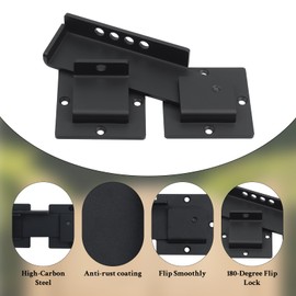 7.5" Heavy Duty Flip Gate Latch Lock with Padlock Hole - Adjustable Carbon Steel Door Latch for Wooden Fence, Barn, Shed | 4mm Thick | Rustproof & Dual Plates