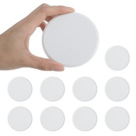 Protector de pared redondo de 3 1/4 pulgadas, paquete de 10 pomos de puerta, protectores de pared rígidos de vinilo rígido, color blanco con adhesivo 