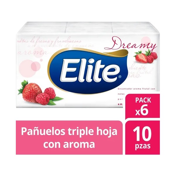 Pañuelos Elite Dreamy Fresa Y Frambuesa 6 Paquetes C10pz