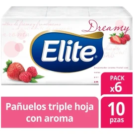 Pañuelos Elite Dreamy Fresa Y Frambuesa 6 Paquetes C10pz